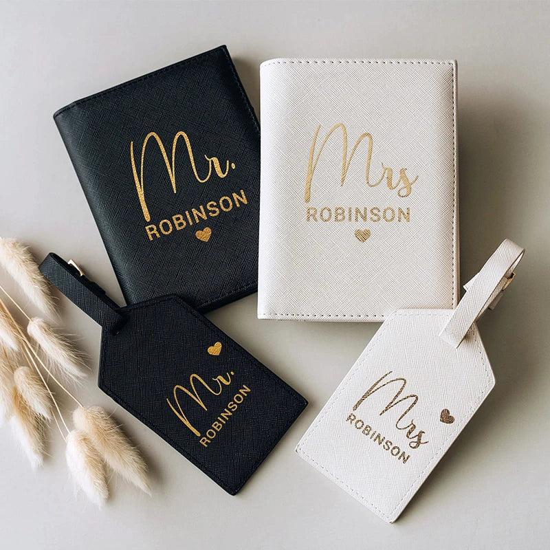 Personalised Mr & Mrs Passport Holder & Luggage Tag Set I'm Getting Married.