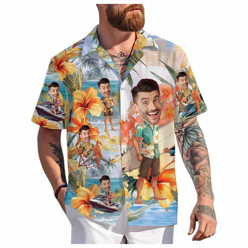 Custom Face Hawaiian Shirt (BUCKS or Perfect Couple Idea)