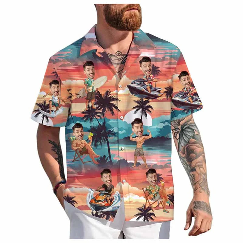 Custom Face Hawaiian Shirt (BUCKS or Perfect Couple Idea)