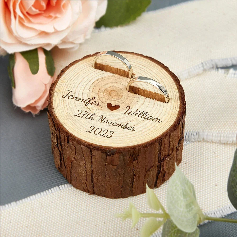 Personalised Wooden Wedding Ring Box I'm Getting Married.