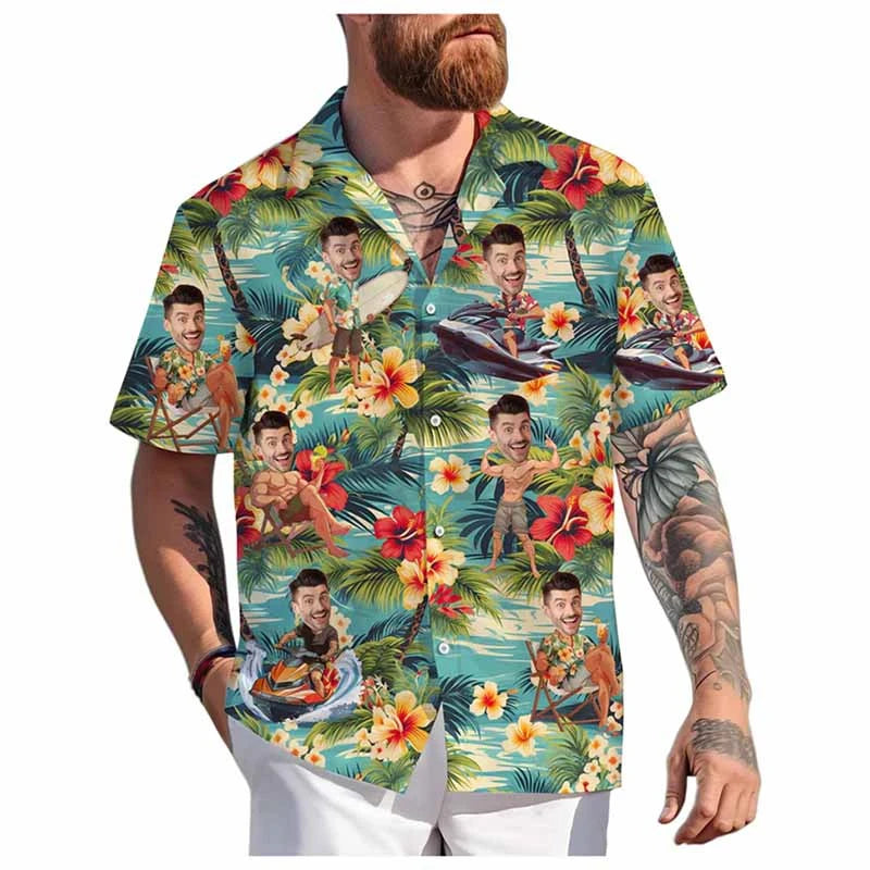 Custom Face Hawaiian Shirt (BUCKS or Perfect Couple Idea)