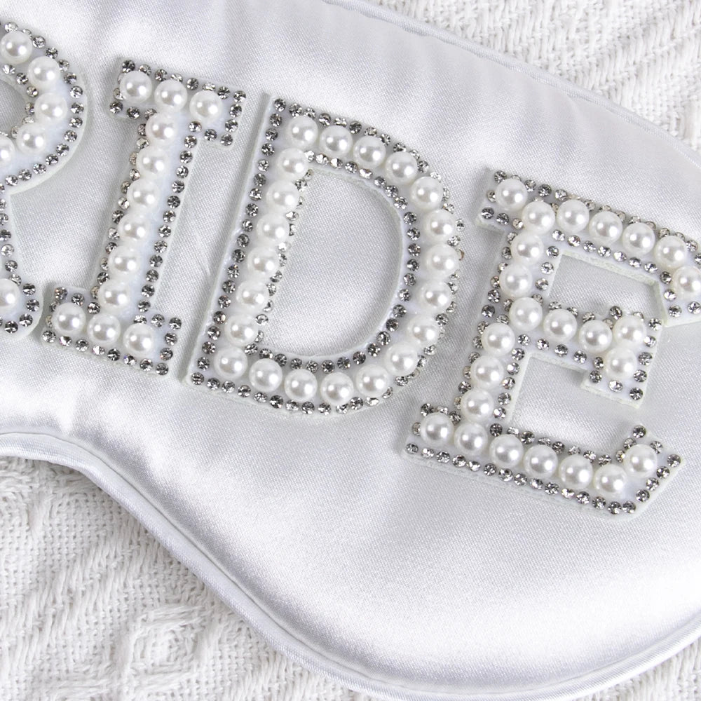 Bride White Pearl Sleep Eye Mask I'm Getting Married.