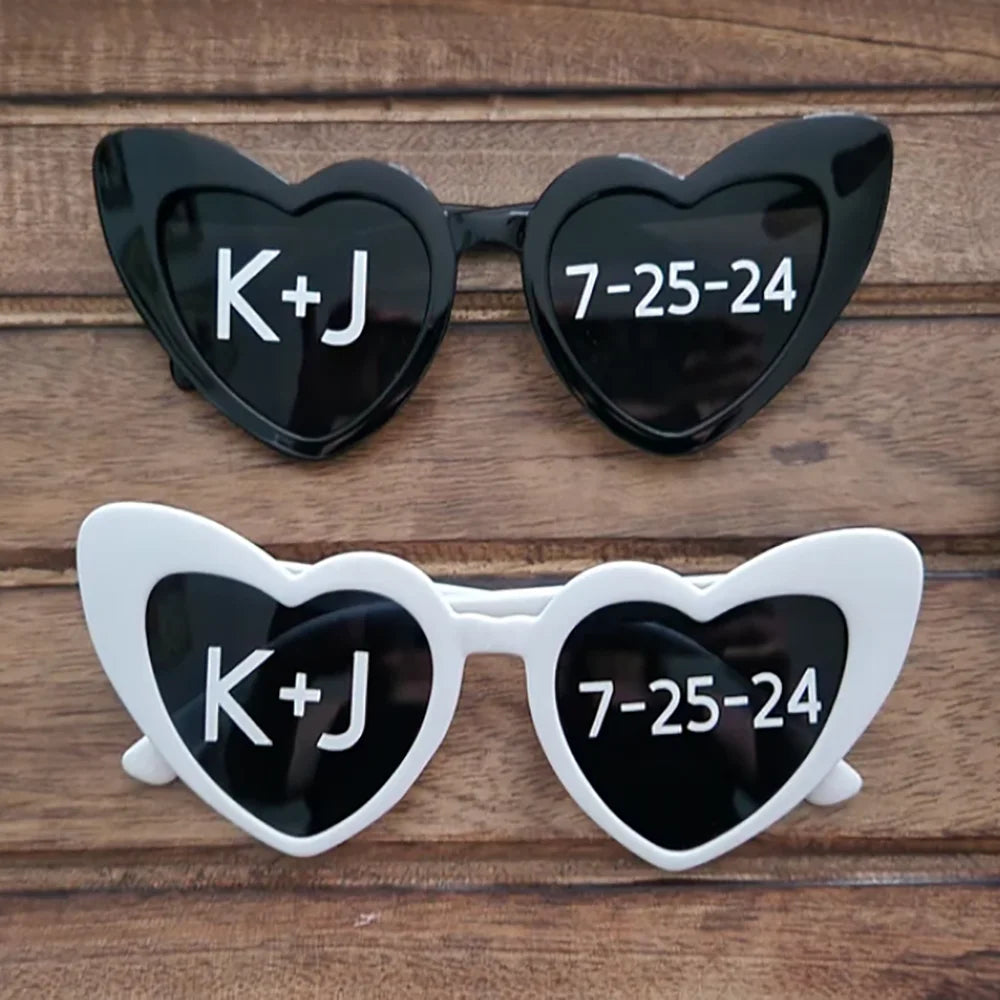 Personalised Heart-Shaped Bachelorette Party Sunglasses I'm Getting Married.
