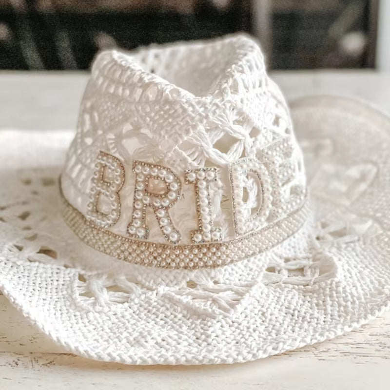 Bride Pearl Cowboy Hat I'm Getting Married.