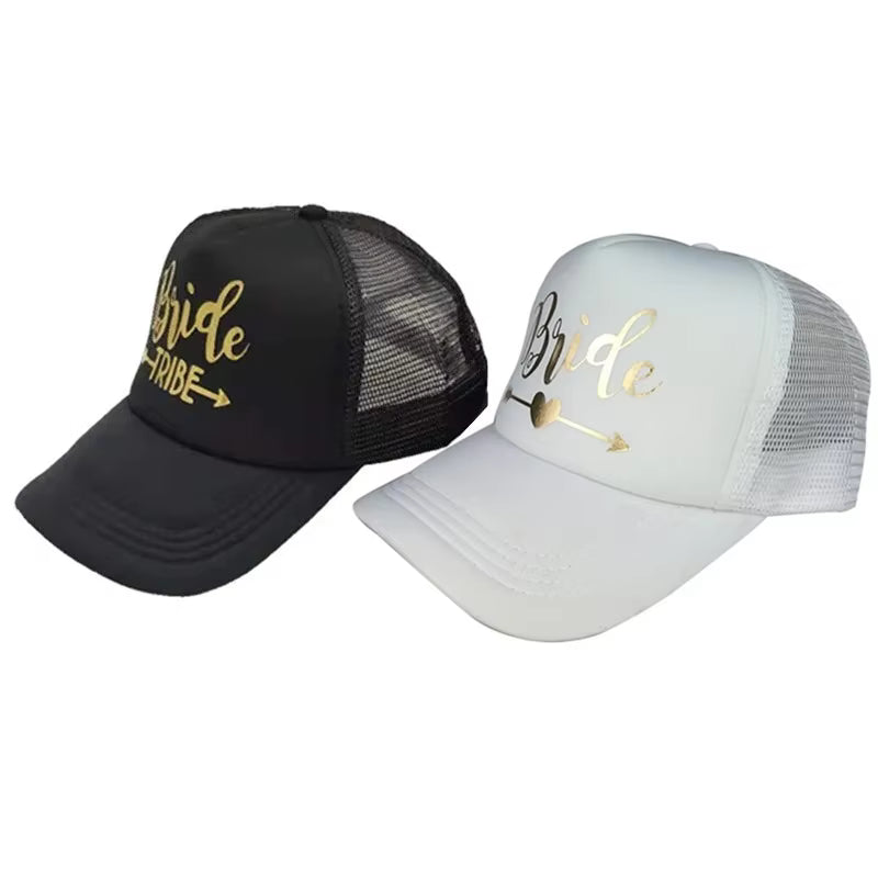 Bride Tribe Gold Letters Snapback Trucker Hat I'm Getting Married.