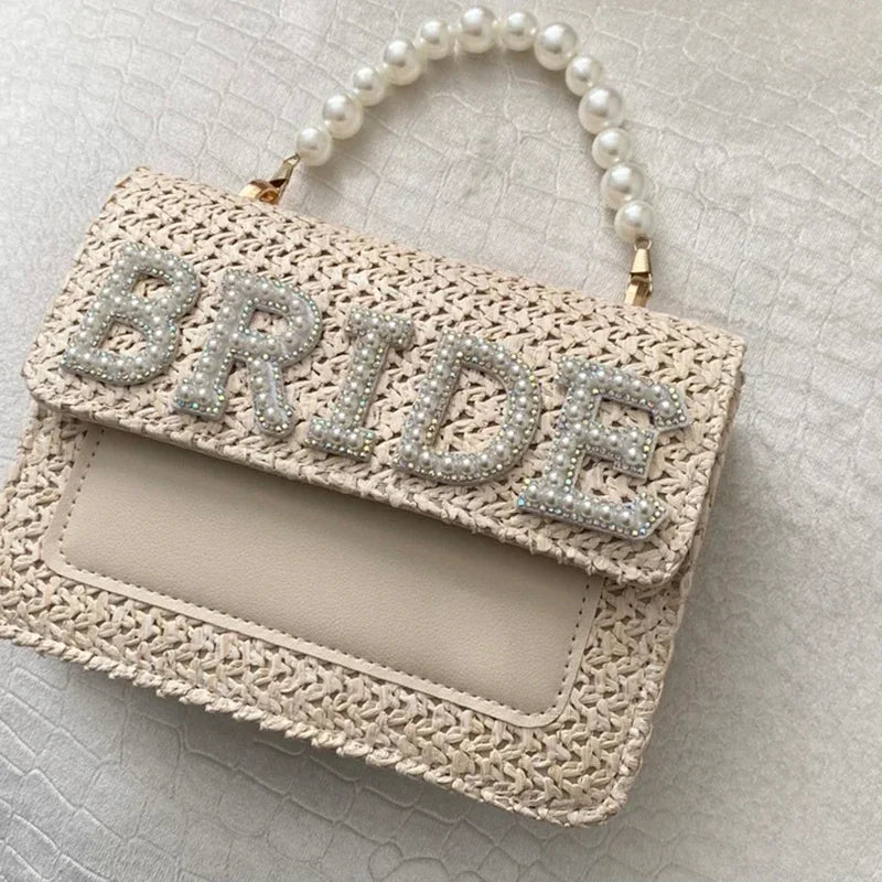 Pearl Woven Bride Bag - Bridal Shower Essential I'm Getting Married.
