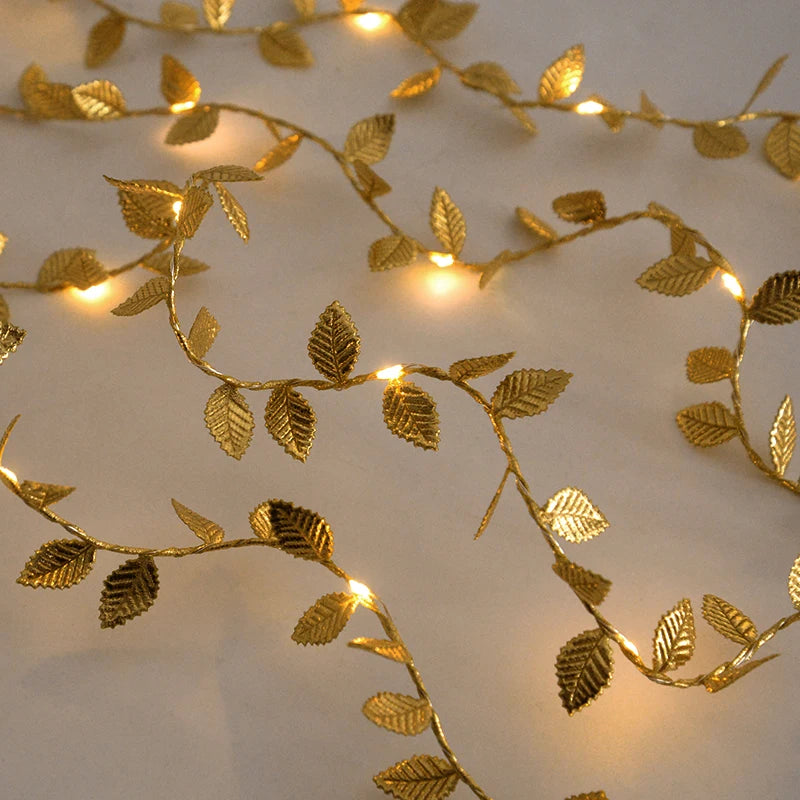 Golden Leaves Fairy Lights - Wedding Party Decor I'm Getting Married.