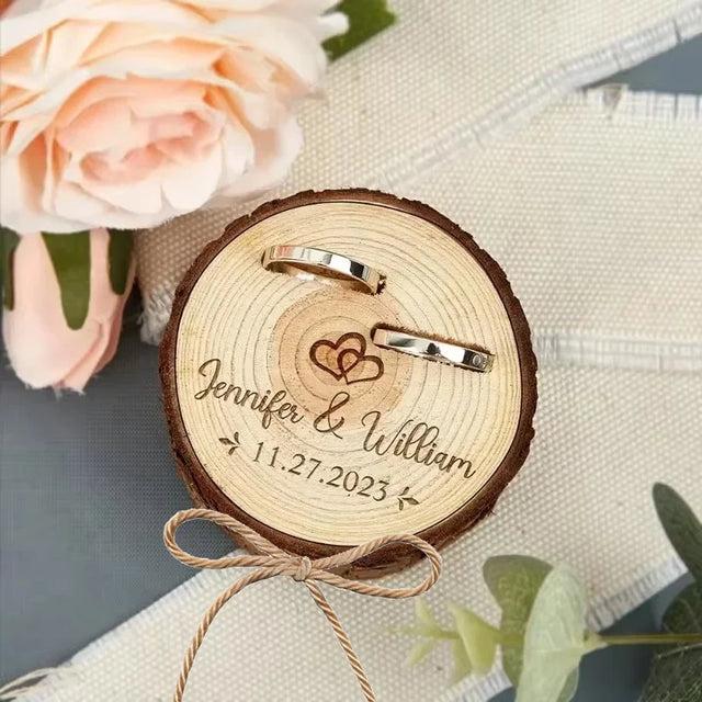 Personalised Wooden Wedding Ring Box I'm Getting Married.