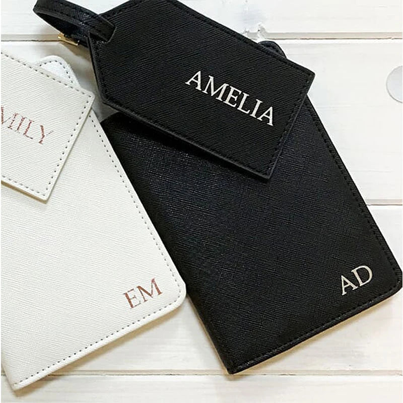 Personalised Mr & Mrs Passport Holder & Luggage Tag Set I'm Getting Married.
