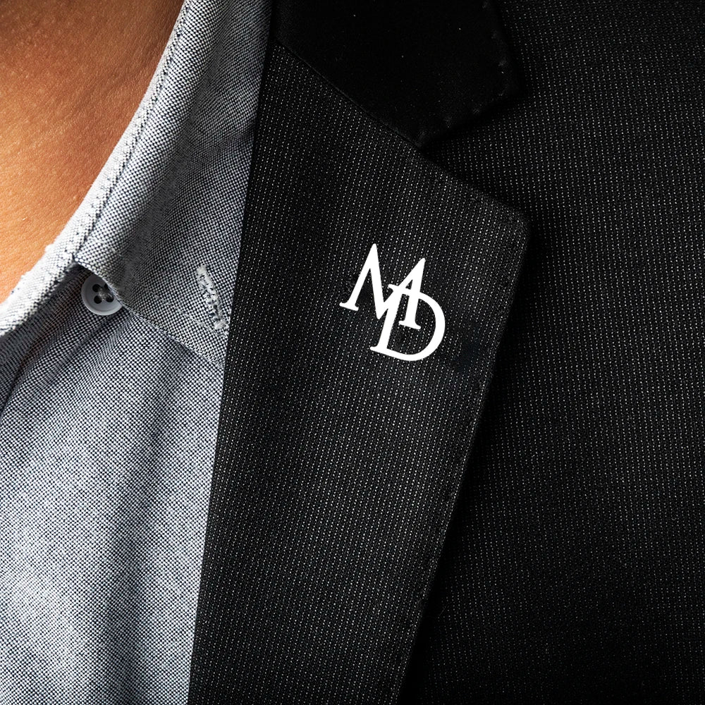 Personalised Stainless Steel Groom Initials Lapel Brooch I'm Getting Married.
