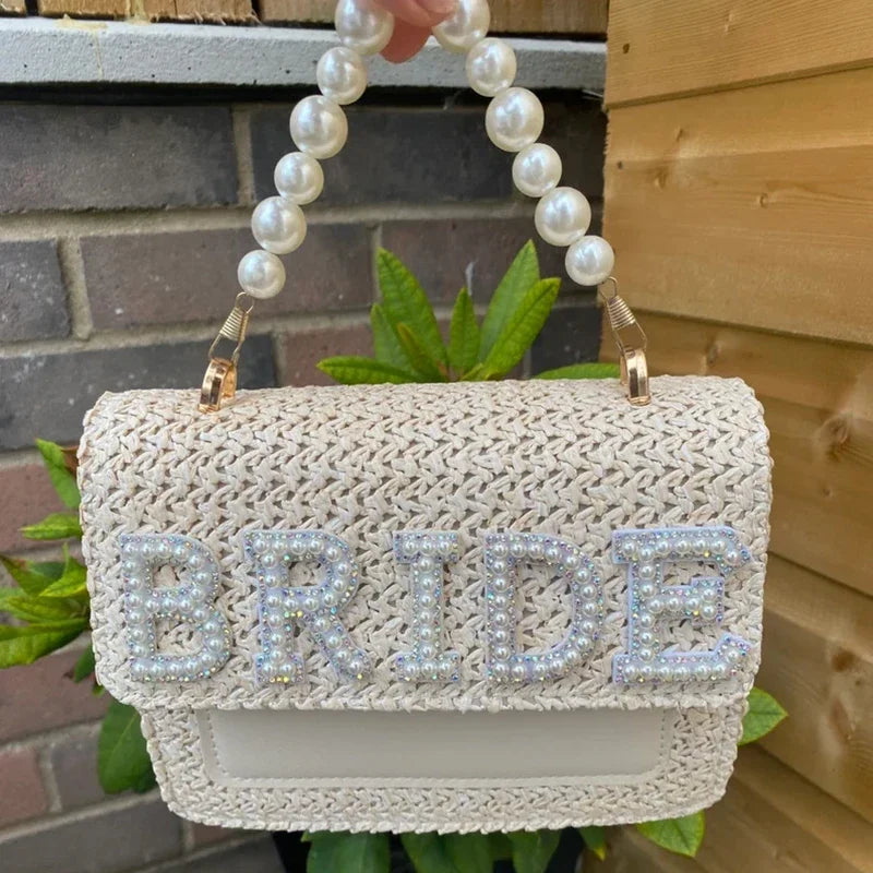 Pearl Woven Bride Bag - Bridal Shower Essential I'm Getting Married.