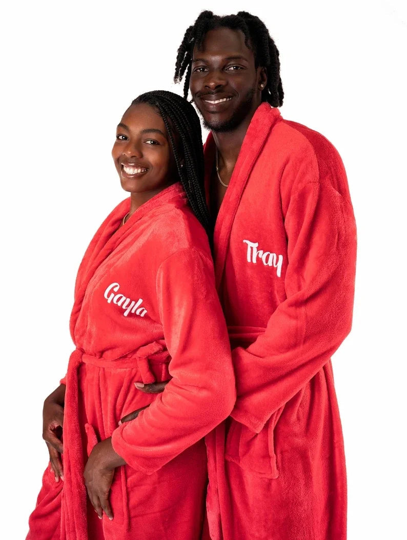 Personalised Comfy Bride & Groom Honeymoon Bathrobes I'm Getting Married.
