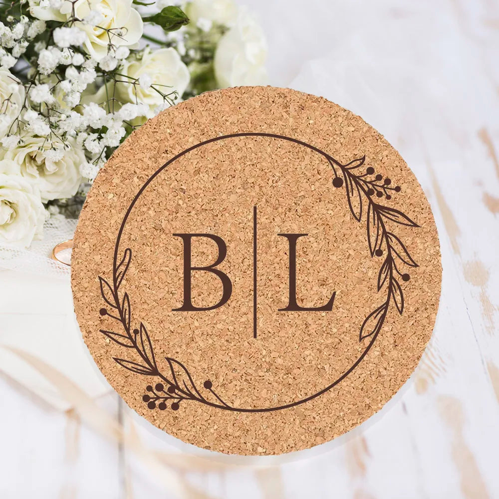 Personalised Round Cork Coaster Place Cards - Set of 10 I'm Getting Married.