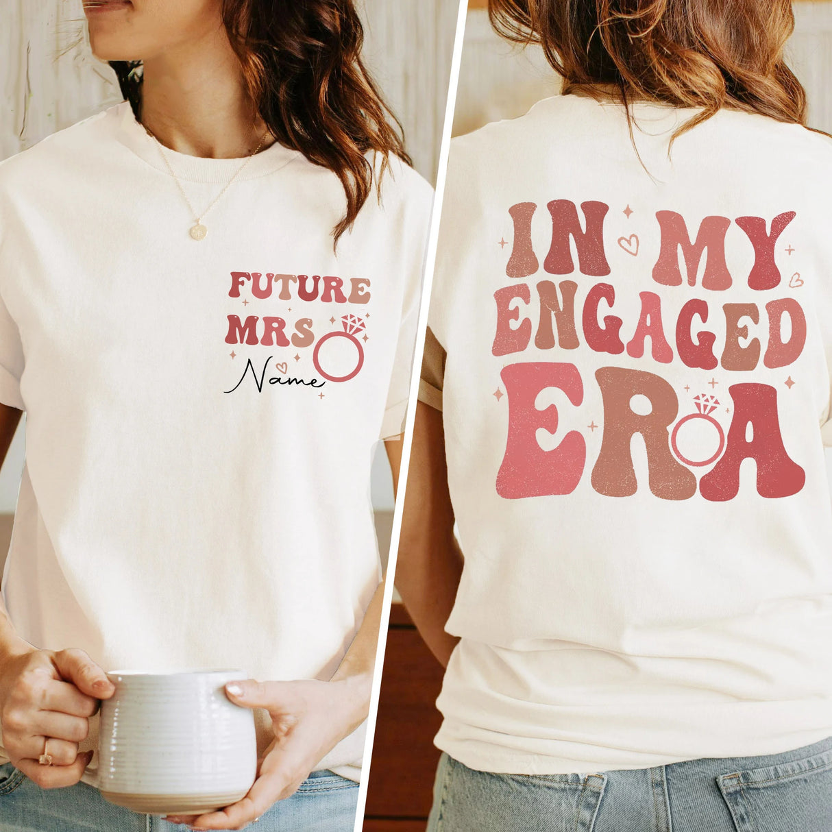 Personalised in My Engaged Era Shirt I'm Getting Married.