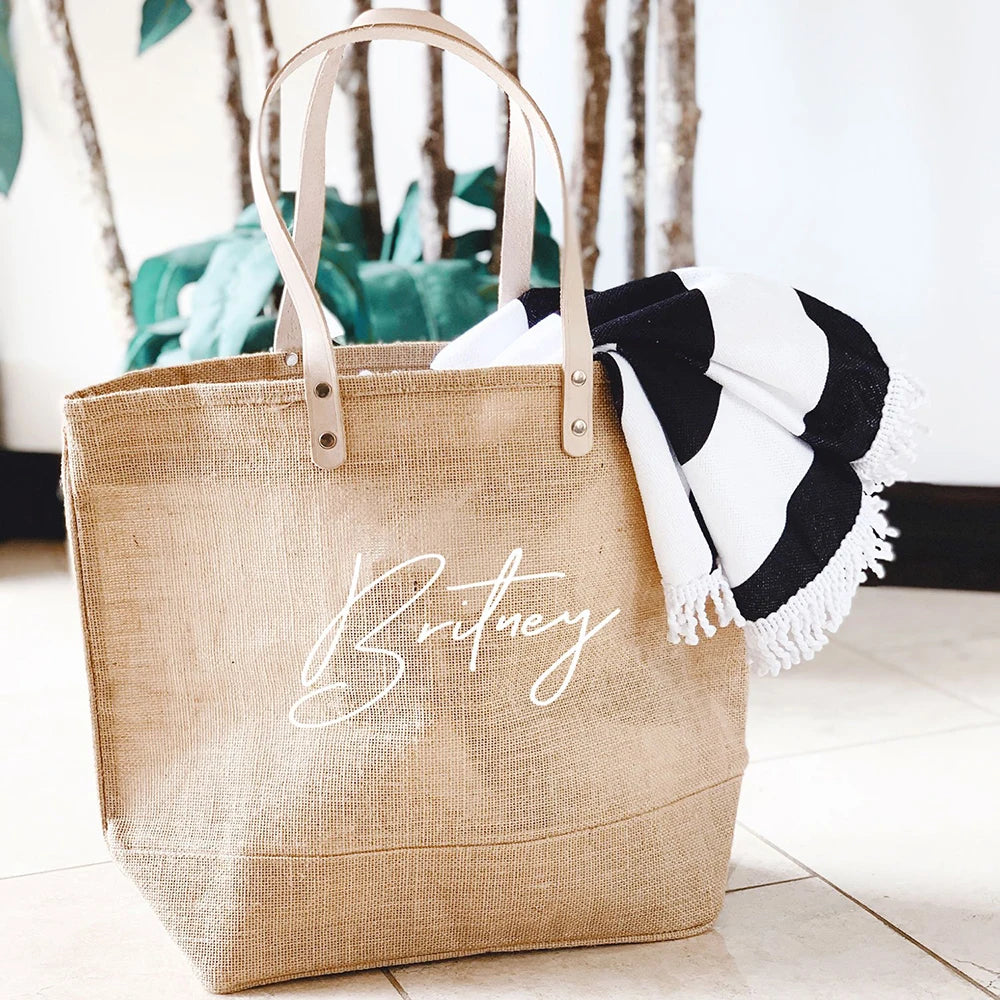 Personalised Bridesmaid Beach Tote Bag I'm Getting Married.