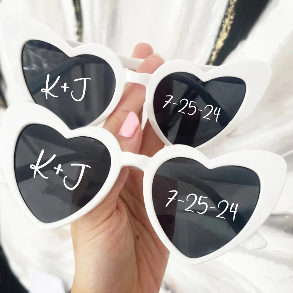 Personalised Heart-Shaped Bachelorette Party Sunglasses I'm Getting Married.