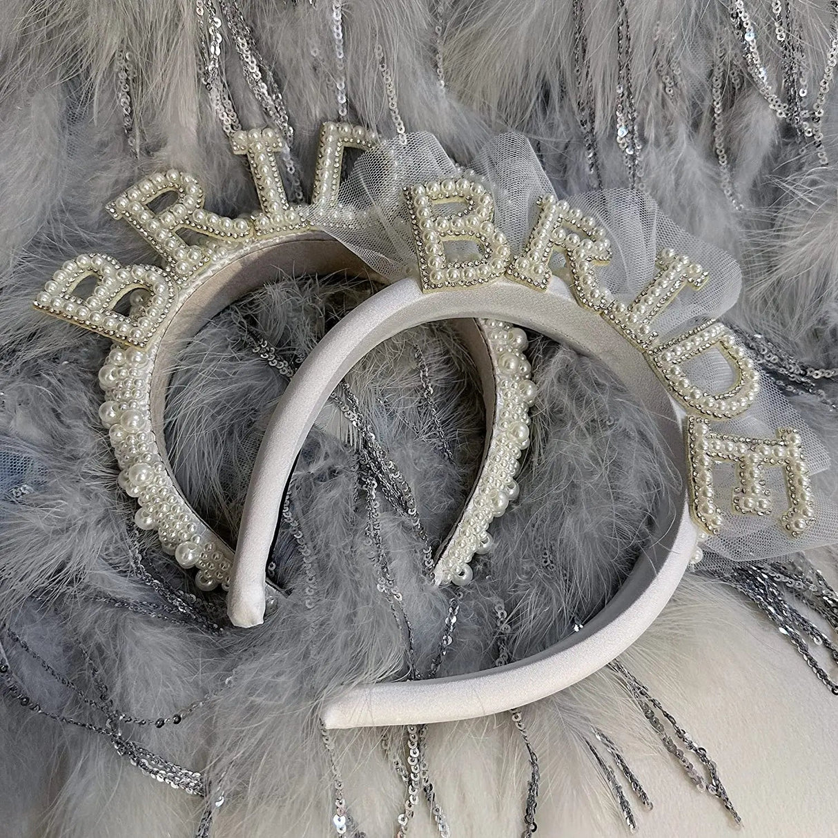 Bride to be Pearl Crown Headband I'm Getting Married.