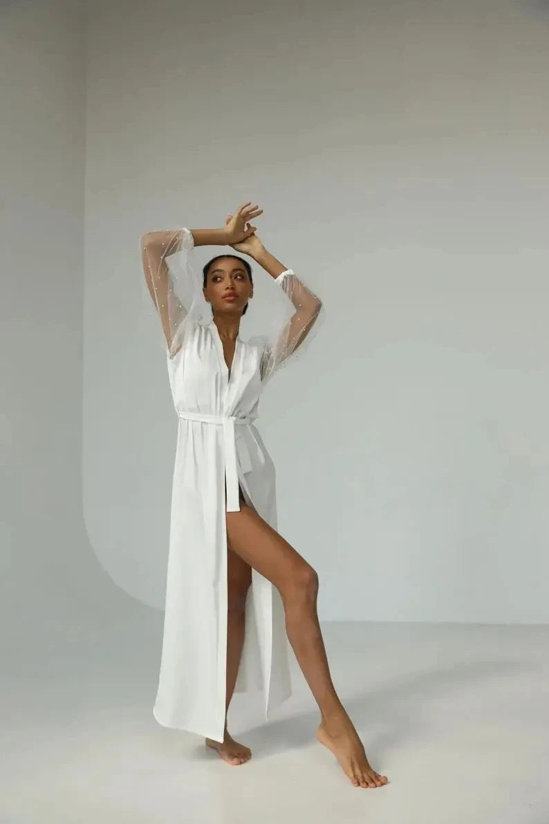 Luxury Wedding White Bridal Robe I'm Getting Married.