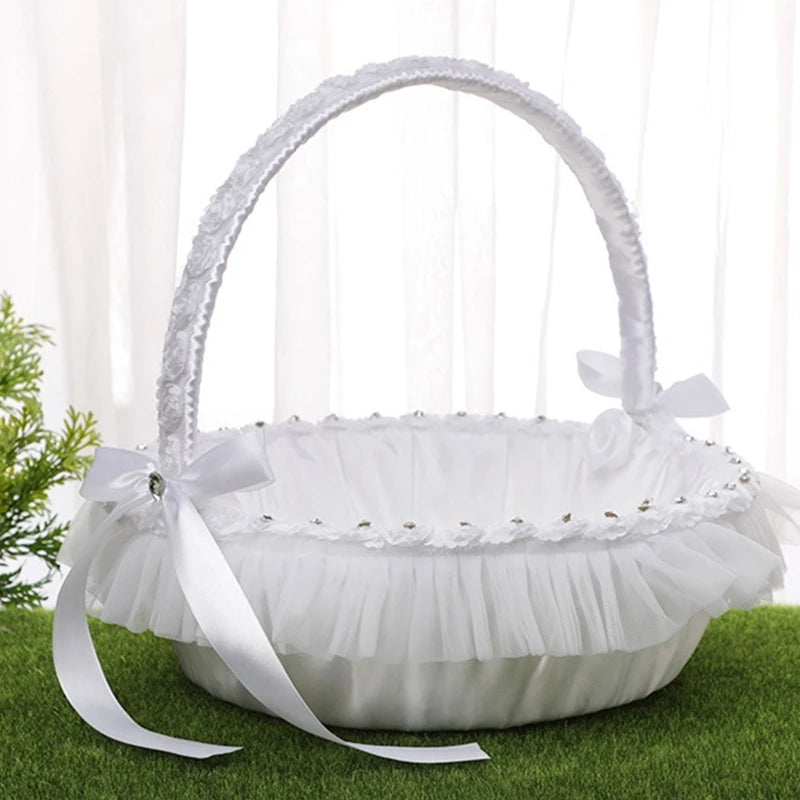 Royal Lace Flower Girl Basket I'm Getting Married.