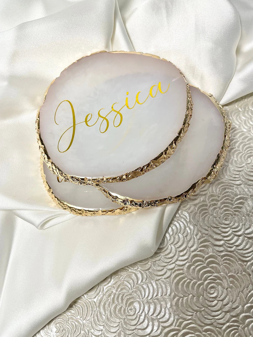 Personalised Resin Agate Coasters Place Cards I'm Getting Married.