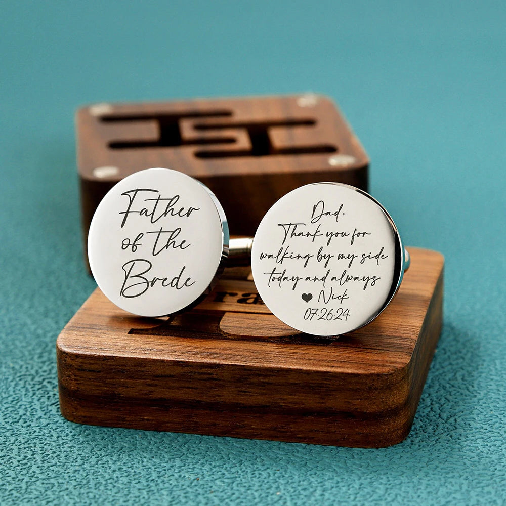 Personalised Father of the Bride & Groomsmen Wedding Cufflinks