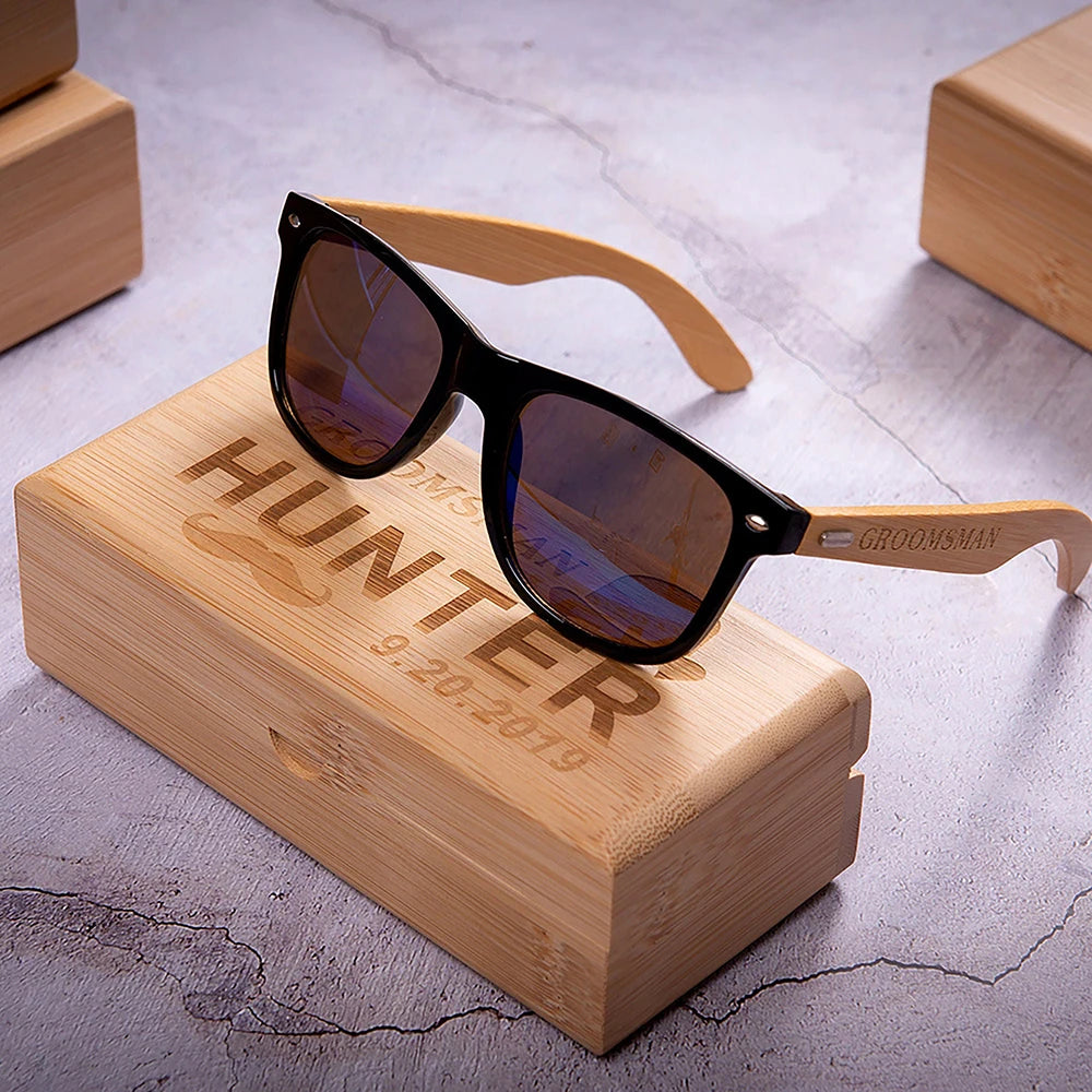 Personalised Groomsmen Wooden Sunglasses I'm Getting Married.