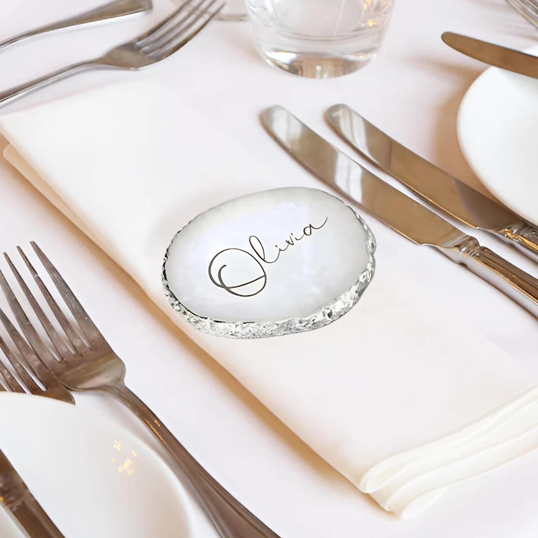 Personalised Resin Agate Coasters Place Cards I'm Getting Married.
