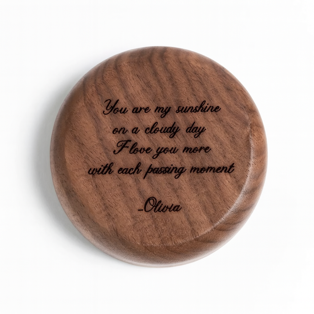 Personalised Wooden Engagement Ring Holder – Custom Ring Dish & Jewellery Tray for Her