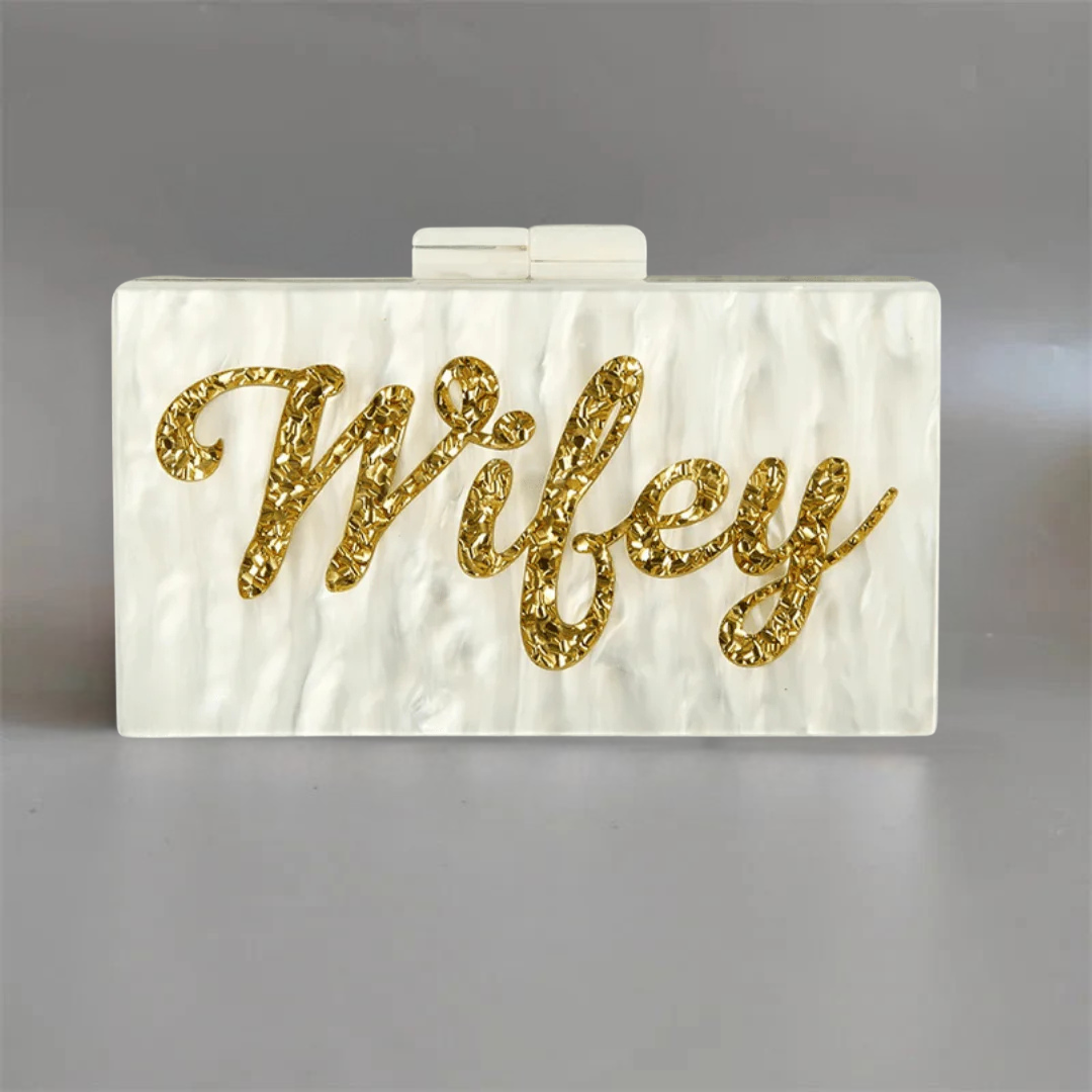 Wifey Vintage Acrylic Clutch – A Bridal Statement Piece I'm Getting Married.