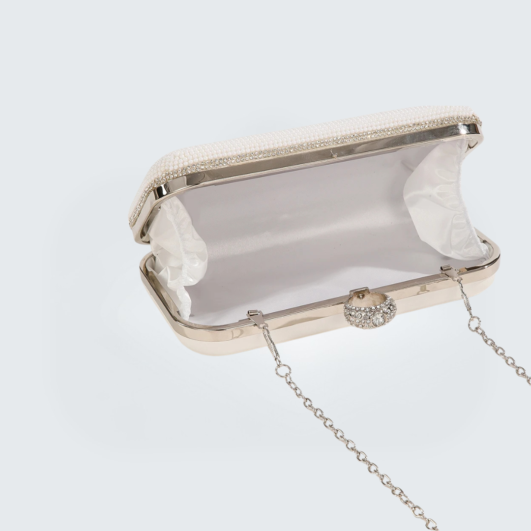 Pearl Beading Bridal Wedding Day Clutch I'm Getting Married.