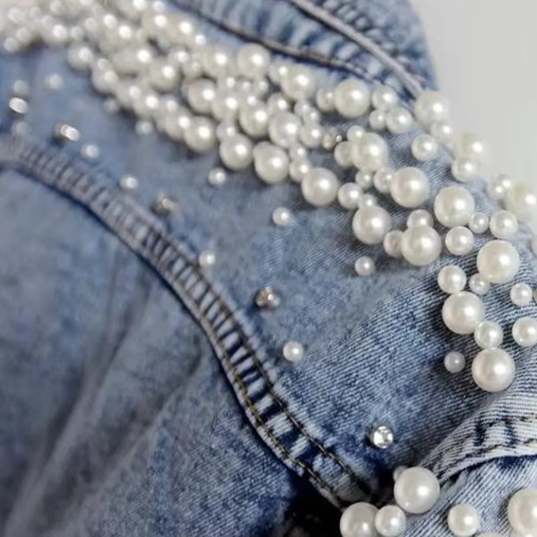 Personalised Luxe Peal Denim Jacket I'm Getting Married.