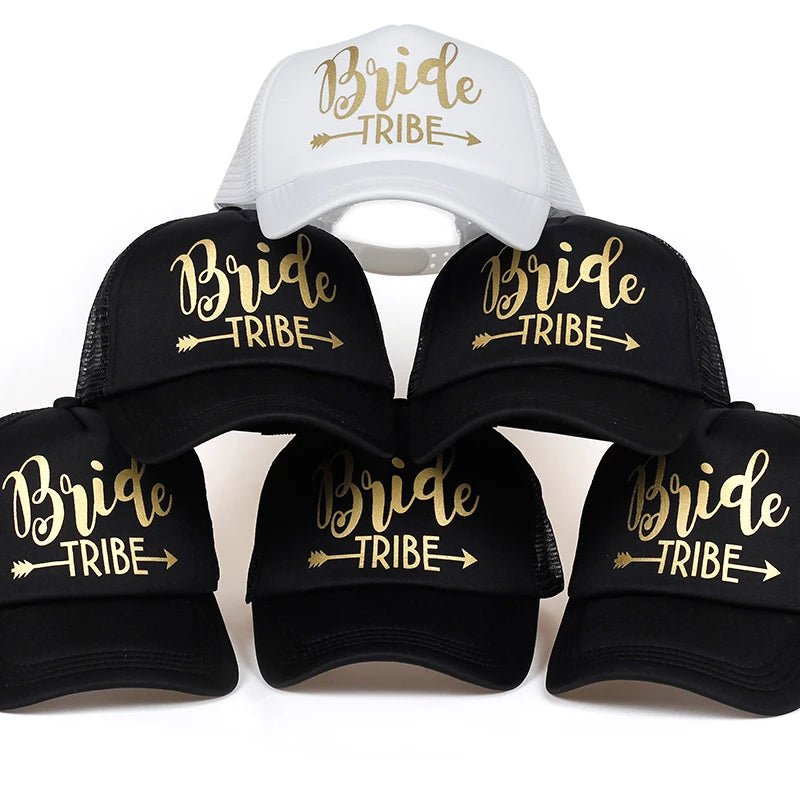 Bride Tribe Gold Letters Snapback Trucker Hat I'm Getting Married.