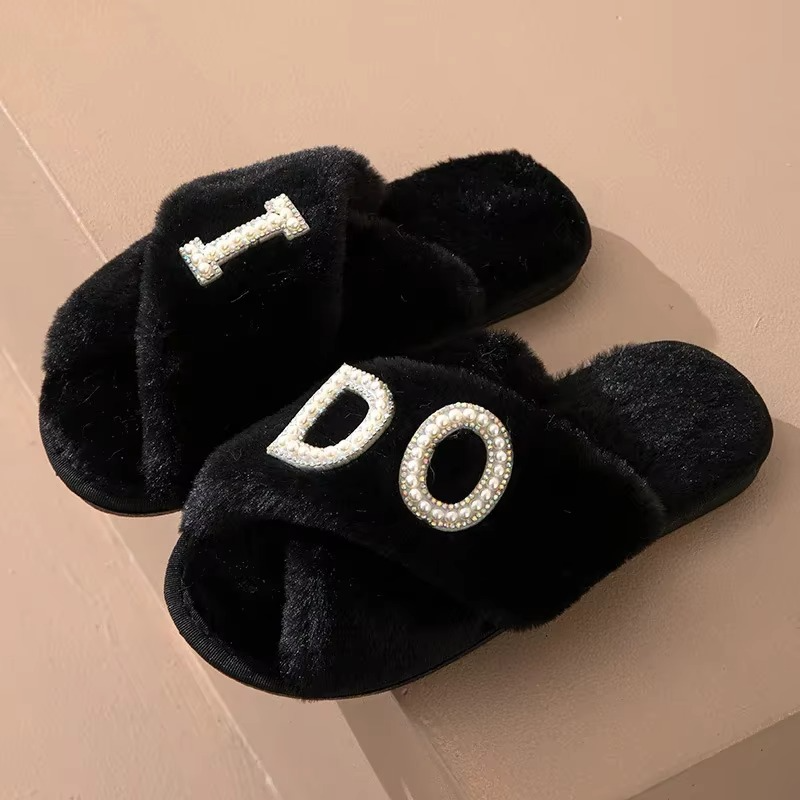 BRIDE Rhinestone Wedding Slippers I'm Getting Married.