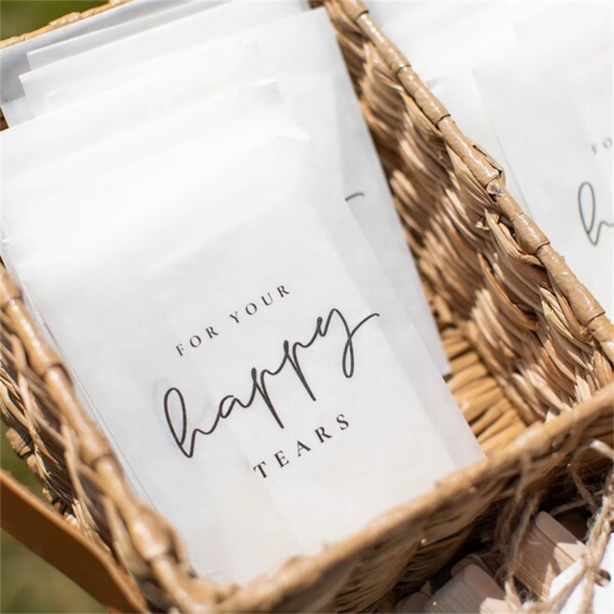 Personalised Happy Tears Wedding Tissue Packets I'm Getting Married.