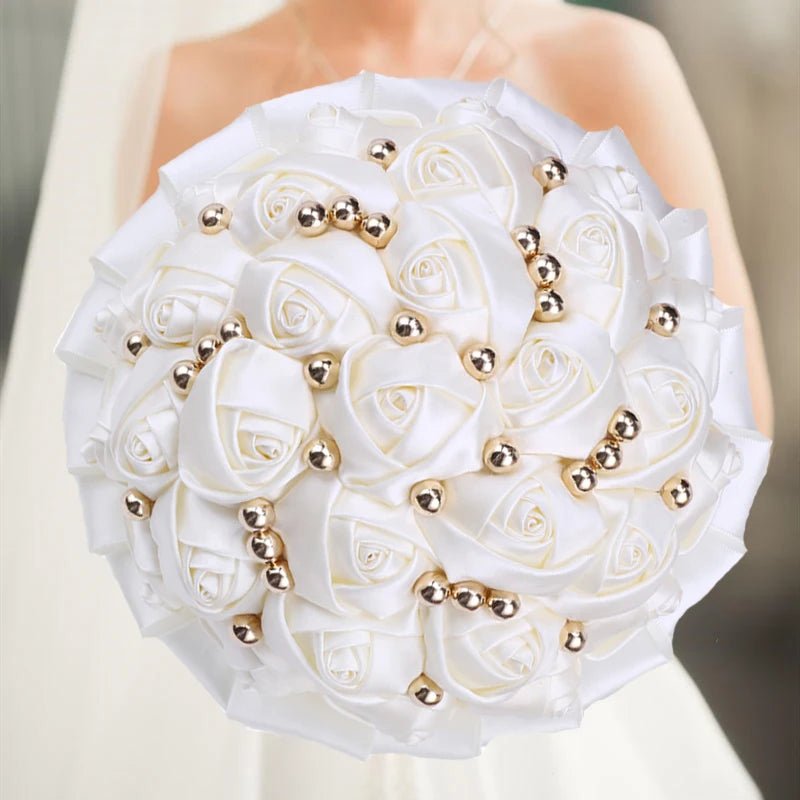 Elegant Cream Artificial Bridal Wedding Bouquet - I'm Getting Married