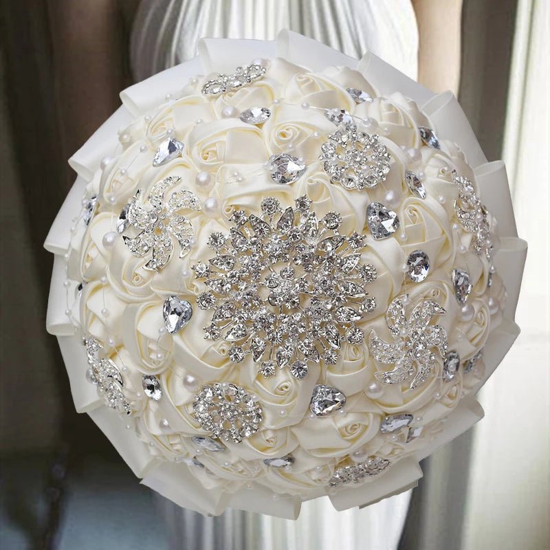 Elegant Cream Artificial Bridal Wedding Bouquet I'm Getting Married.