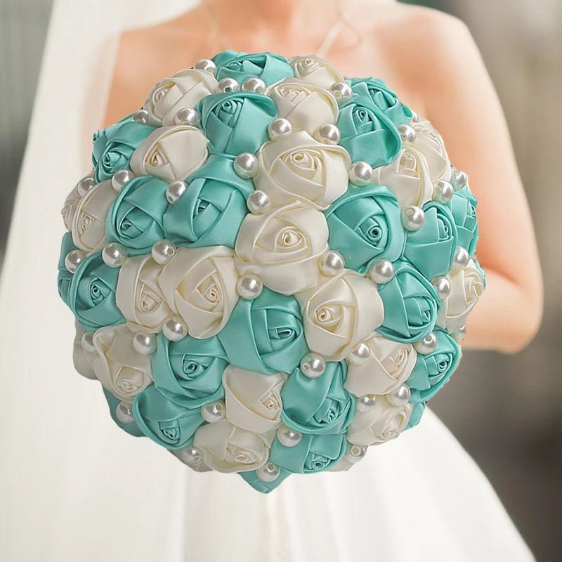 Elegant Cream Artificial Bridal Wedding Bouquet I'm Getting Married.