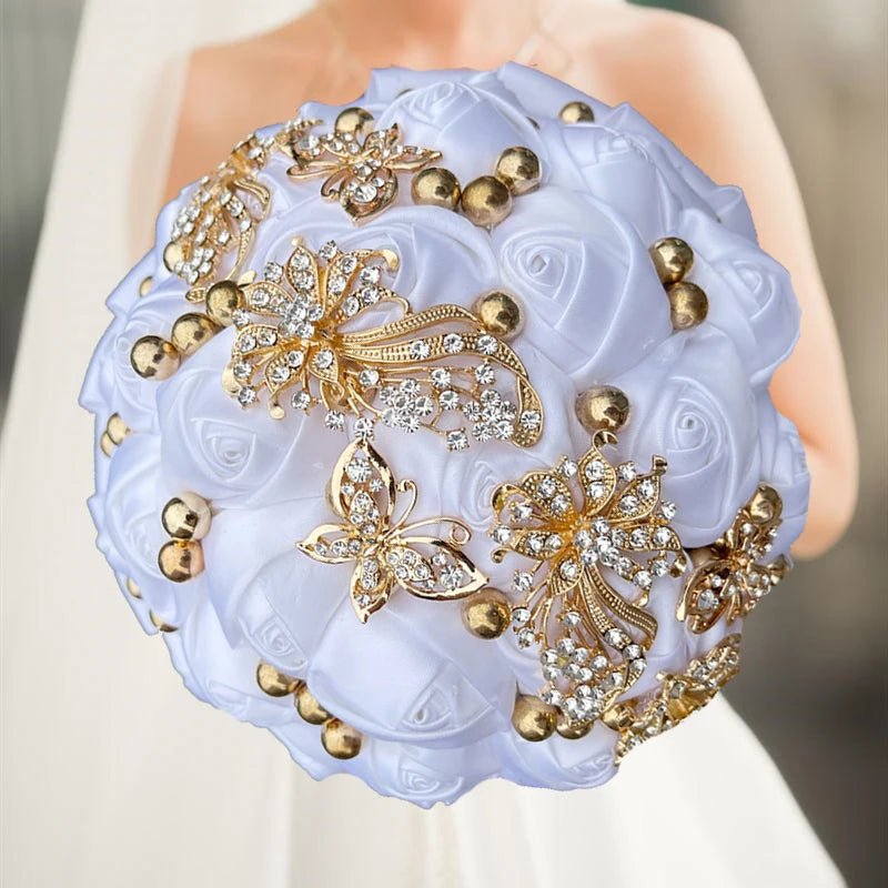 Elegant Cream Artificial Bridal Wedding Bouquet - I'm Getting Married