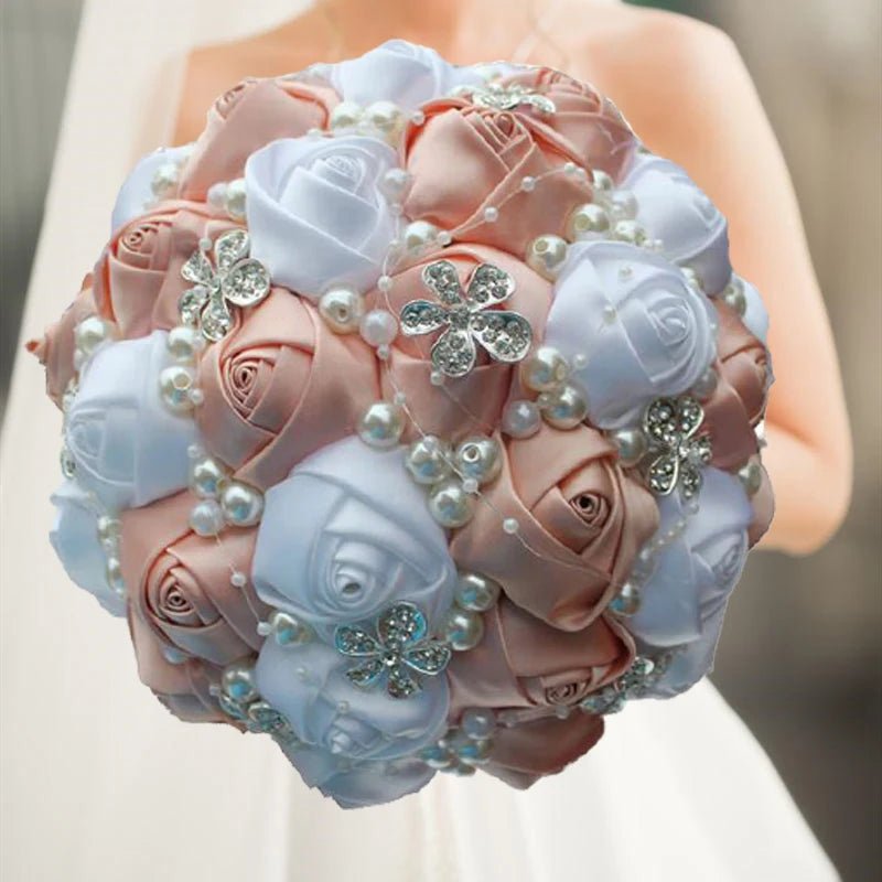 Elegant Cream Artificial Bridal Wedding Bouquet I'm Getting Married.