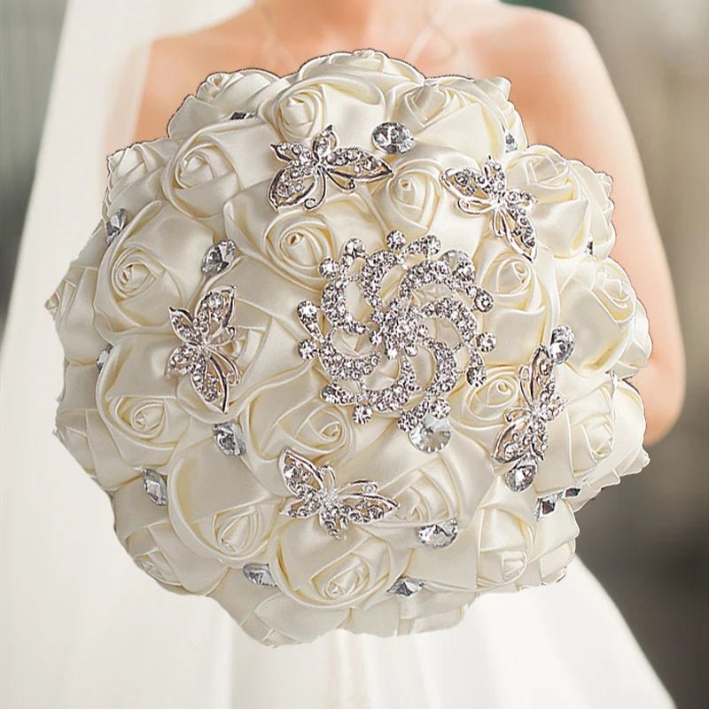 Elegant Cream Artificial Bridal Wedding Bouquet - I'm Getting Married