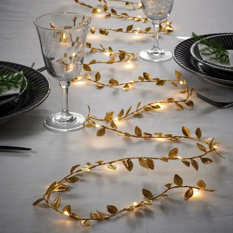 Golden Leaves Fairy Lights - Wedding Party Decor I'm Getting Married.