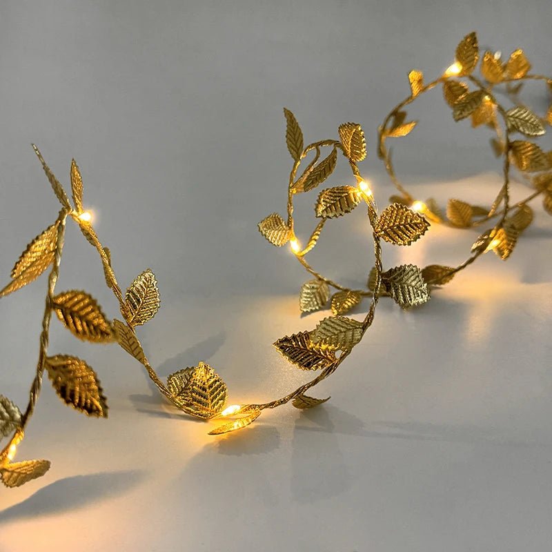 Golden Leaves Fairy Lights - Wedding Party Decor I'm Getting Married.
