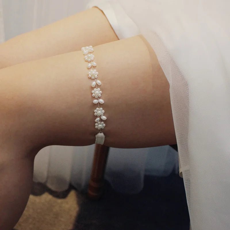 Pearl Lace Bridal Wedding Day Garter I'm Getting Married.