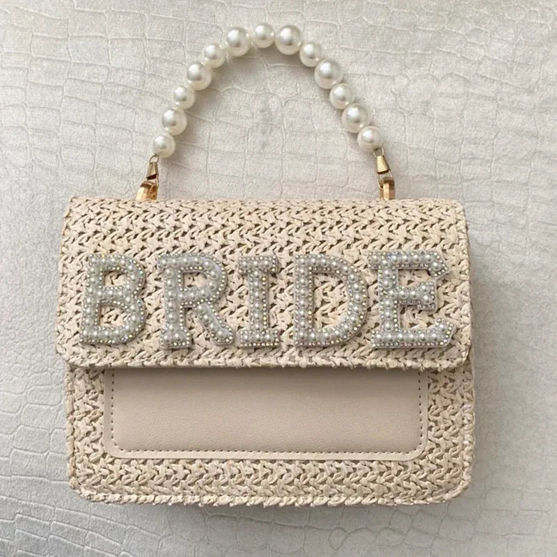Pearl Woven Bride Bag - Bridal Shower Essential I'm Getting Married.