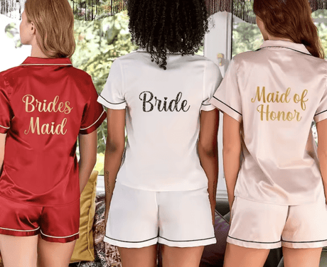 Personalised Monogram Satin Bride, Bridesmaids Pajama Set I'm Getting Married.