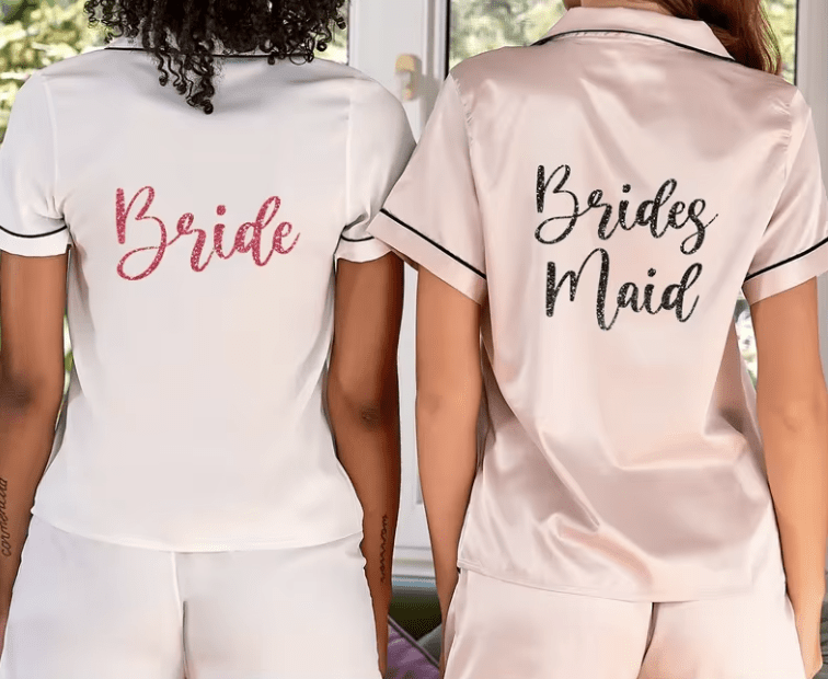 Personalised Monogram Satin Bride, Bridesmaids Pajama Set I'm Getting Married.
