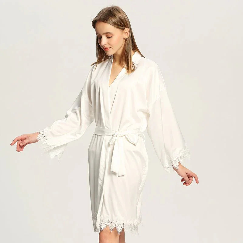 Personalised Satin Luxe Wedding Day Bridal Robe I'm Getting Married.