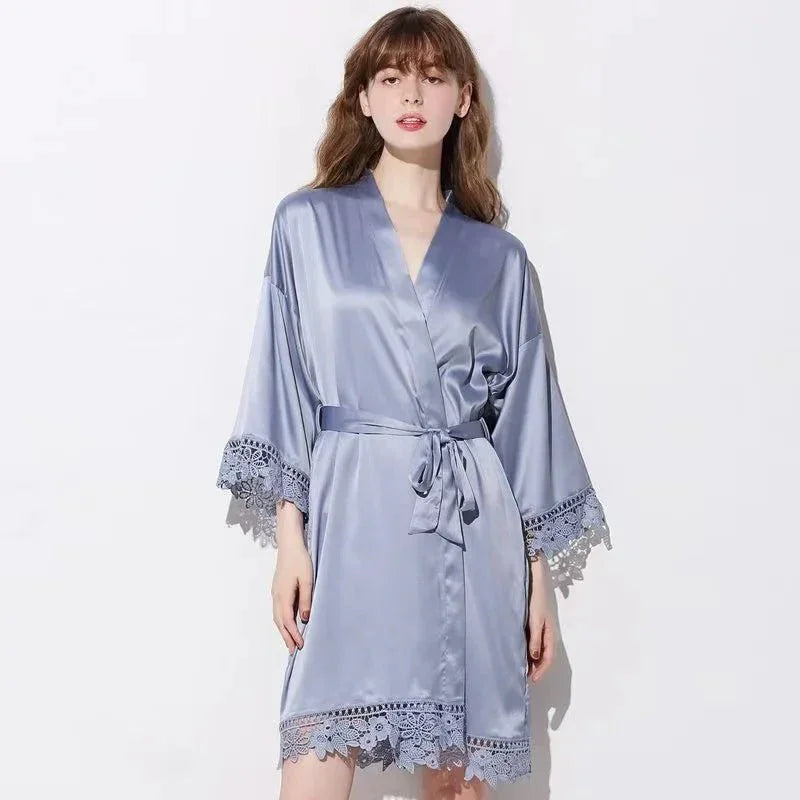 Personalised Satin Luxe Wedding Day Bridal Robe I'm Getting Married.