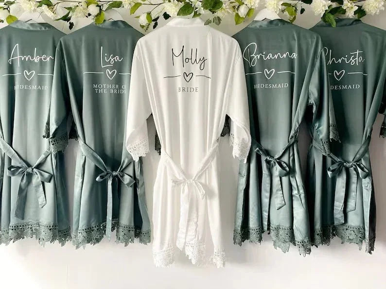 Personalised Satin Luxe Wedding Day Bridal Robe I'm Getting Married.