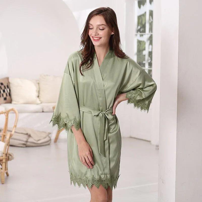 Personalised Satin Luxe Wedding Day Bridal Robe I'm Getting Married.